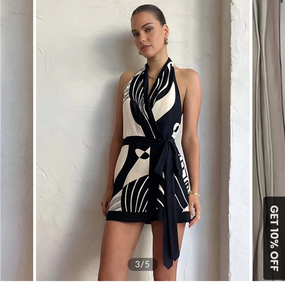 Commense Black and White Asymmetrical A-line Sundress - NWOT - Picture 2 of 4